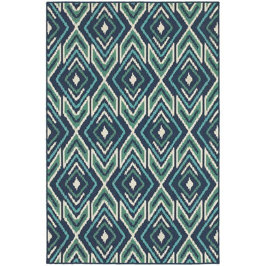 Oriental Weavers Sphinx Meridian 2209B Navy / Green Damask Area Rug