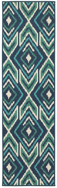 Oriental Weavers Sphinx Meridian 2209B Navy / Green Damask Area Rug