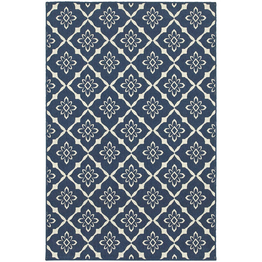 Oriental Weavers Sphinx Meridian 5703B Navy / Ivory Geometric Area Rug