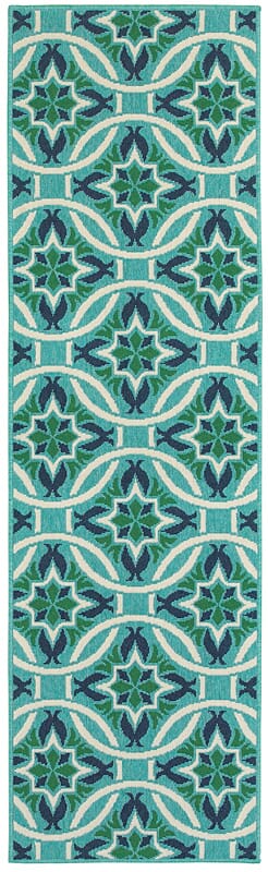 Oriental Weavers Sphinx Meridian 5868L Blue / Green Damask Area Rug