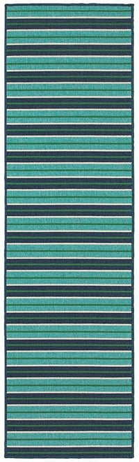 Oriental Weavers Sphinx Meridian 9652F Blue / Green Striped Area Rug