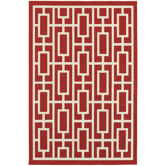 Oriental Weavers Sphinx Meridian 9754R Red / Ivory Geometric Area Rug