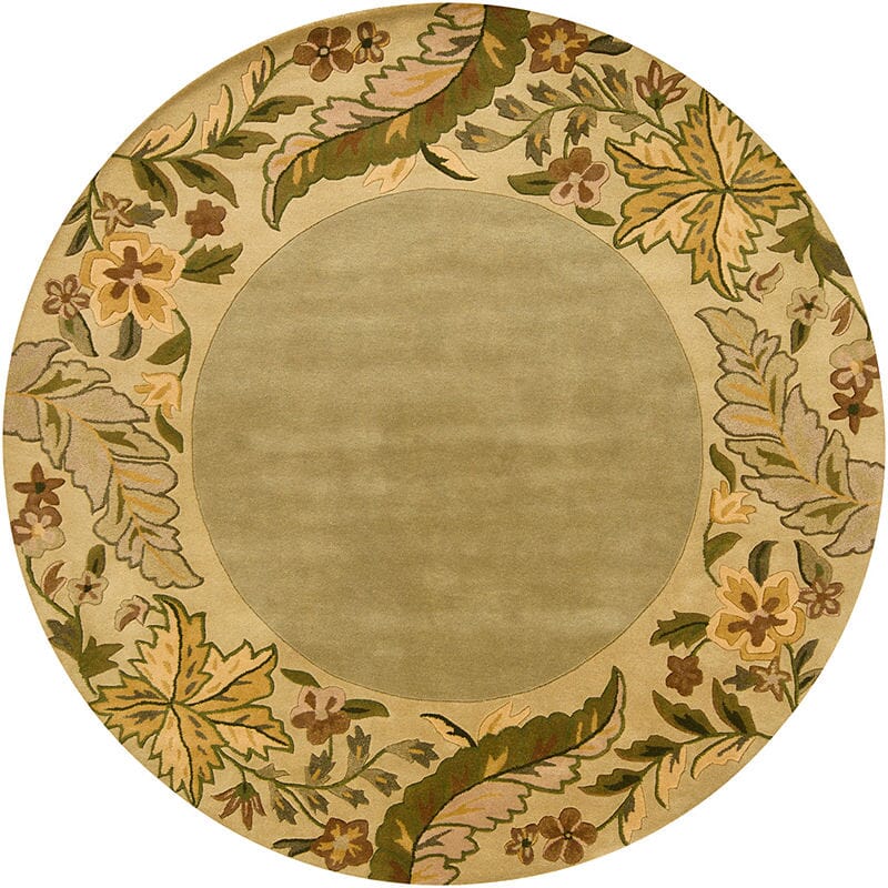 Chandra Metro Met513 Green / Gold / Tan / Beige / Brown Floral / Country Area Rug