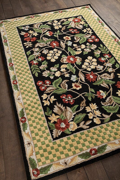 Chandra Metro met-532 Black Floral / Country Area Rug