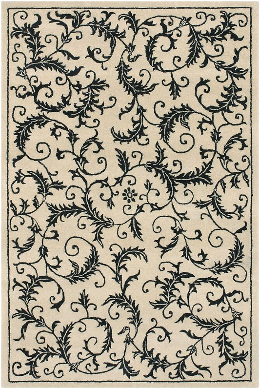 Chandra Metro Met-582 Ivory / Black Floral / Country Area Rug