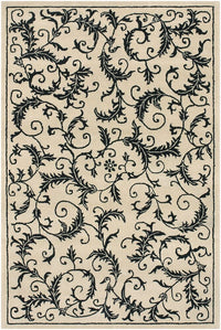 Chandra Metro Met-582 Ivory / Black Floral / Country Area Rug