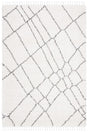 Safavieh Moroccan Fringe Shag Mfg316A Ivory/Grey Rug.