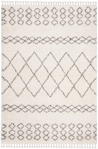 Safavieh Moroccan Fringe Shag Mfg343A Ivory / Grey Moroccan Area Rug