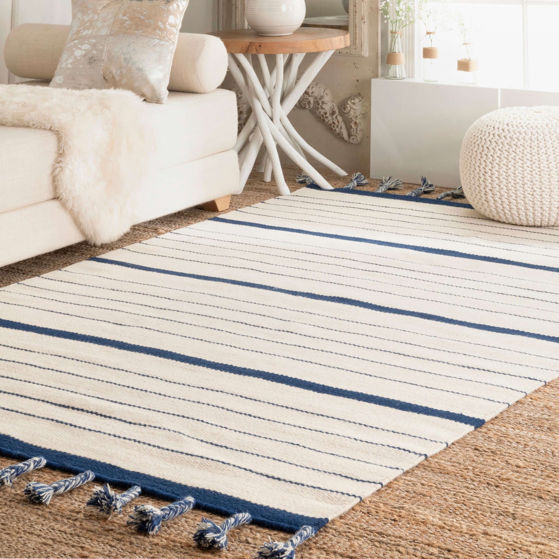 Nuloom Striped Alea Nst2093A Blue Area Rug