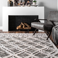 Nuloom Ansley Moroccan Lattice Nan2332B Gray Area Rug