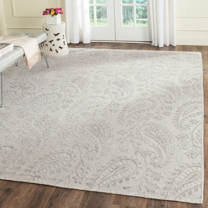 Safavieh Mirage Mir855B Ivory / Silver Damask Area Rug