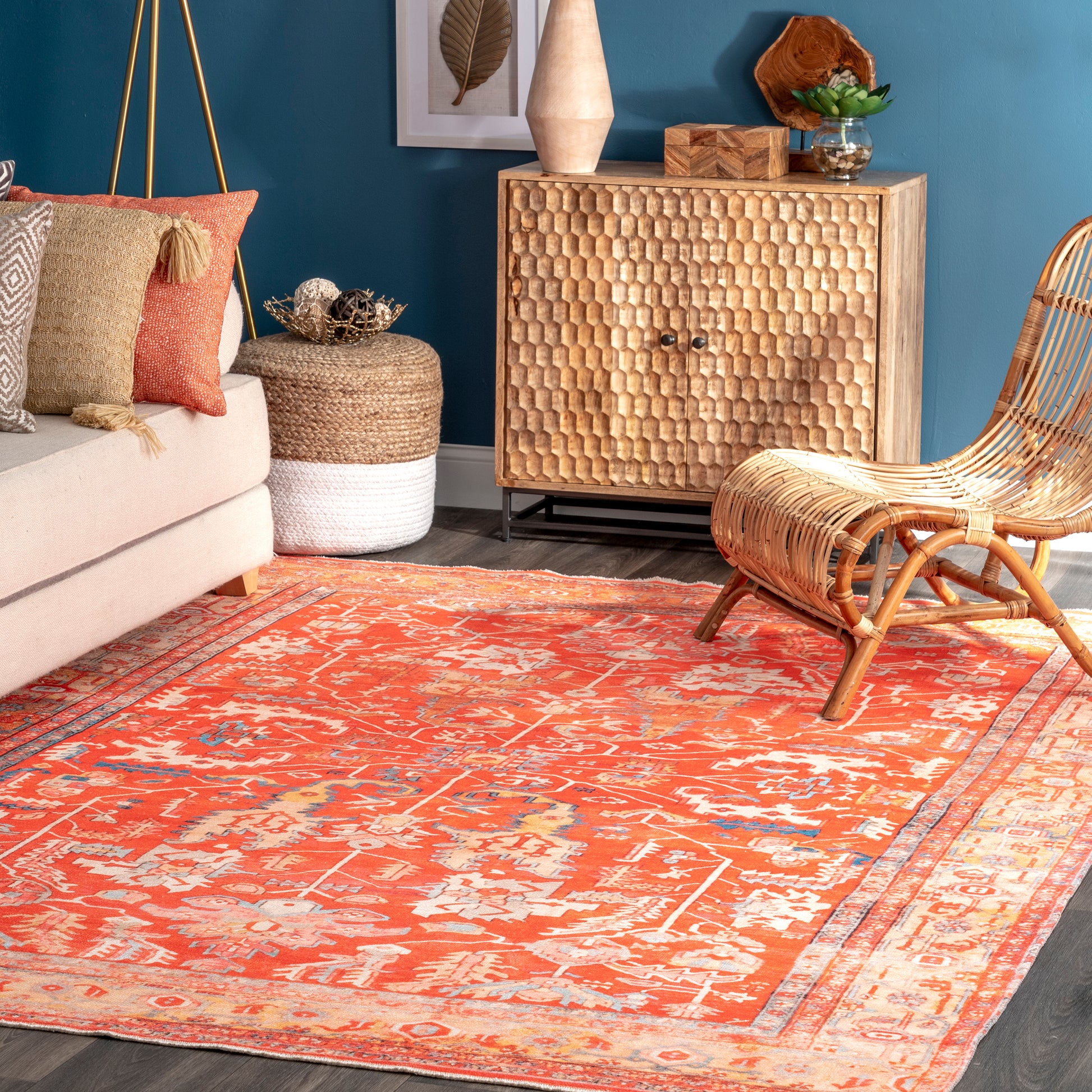 Nuloom Ophelia Printed Ivied Delight Nop2617A Rust Area Rug