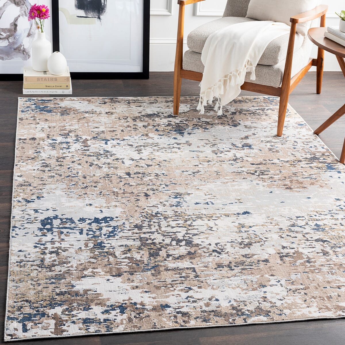 Surya Milano Mln-2300 Light Gray, Ivory, Dark Brown Organic / Abstract Area Rug