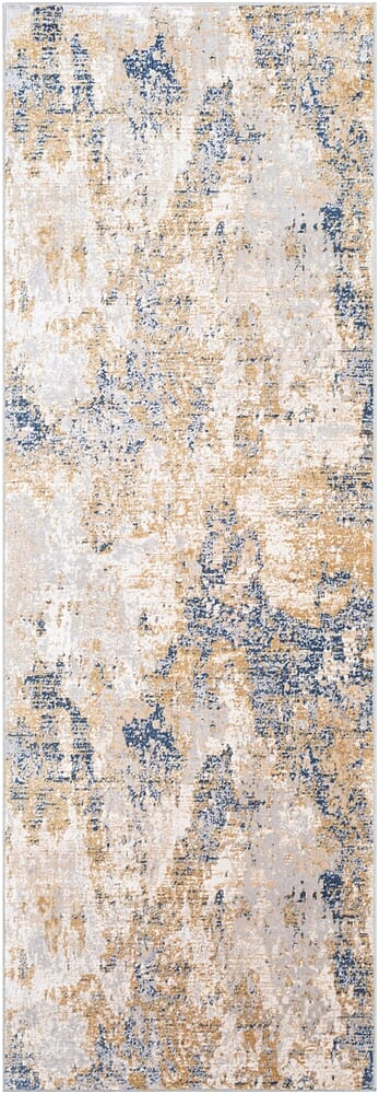 Surya Milano Mln-2302 Light Gray, Tan, Ivory, Bright Blue Organic / Abstract Area Rug