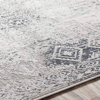 Surya Milano Mln-2307 Light Gray, Charcoal, Medium Gray, White Area Rug