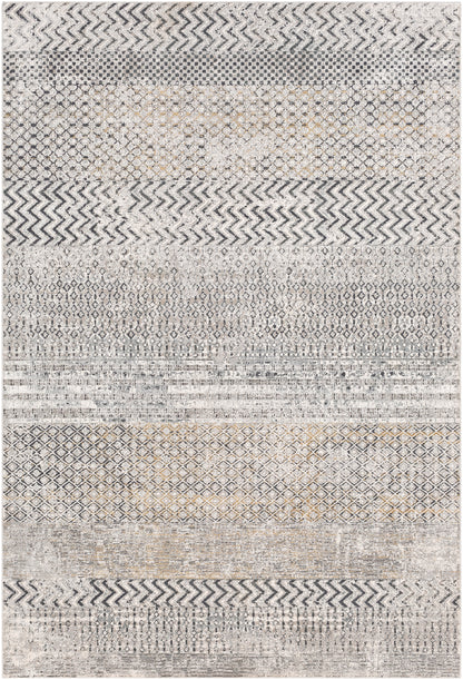 Surya Milano Mln-2308 Light Gray, Charcoal, Medium Gray, Mustard Area Rug