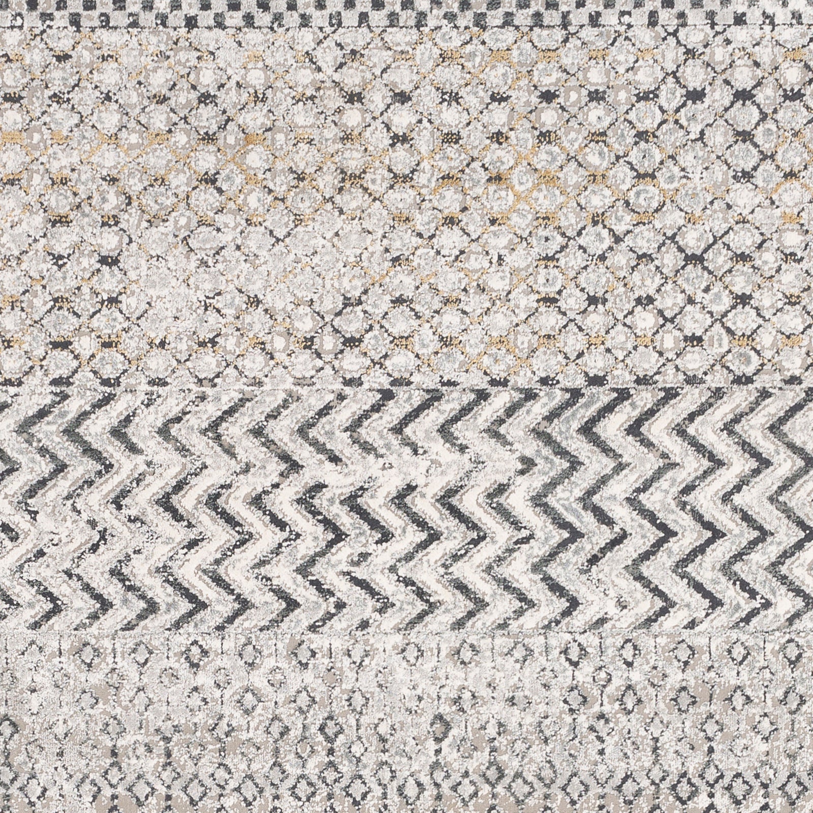 Surya Milano Mln-2308 Light Gray, Charcoal, Medium Gray, Mustard Area Rug