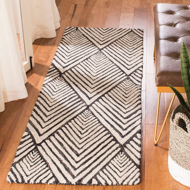 Safavieh Micro-Loop Mlp151H Charcoal / Ivory Rugs.