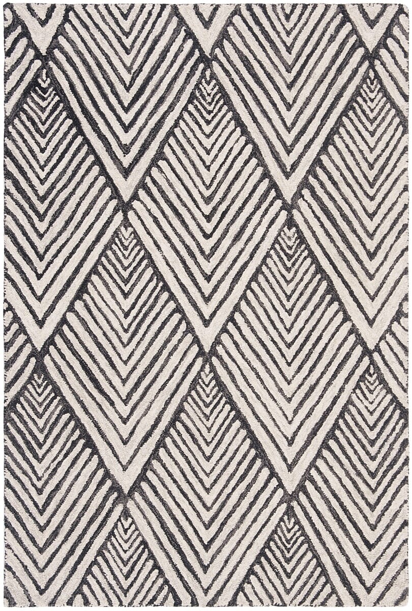 Safavieh Micro-Loop Mlp151H Charcoal / Ivory Geometric Area Rug