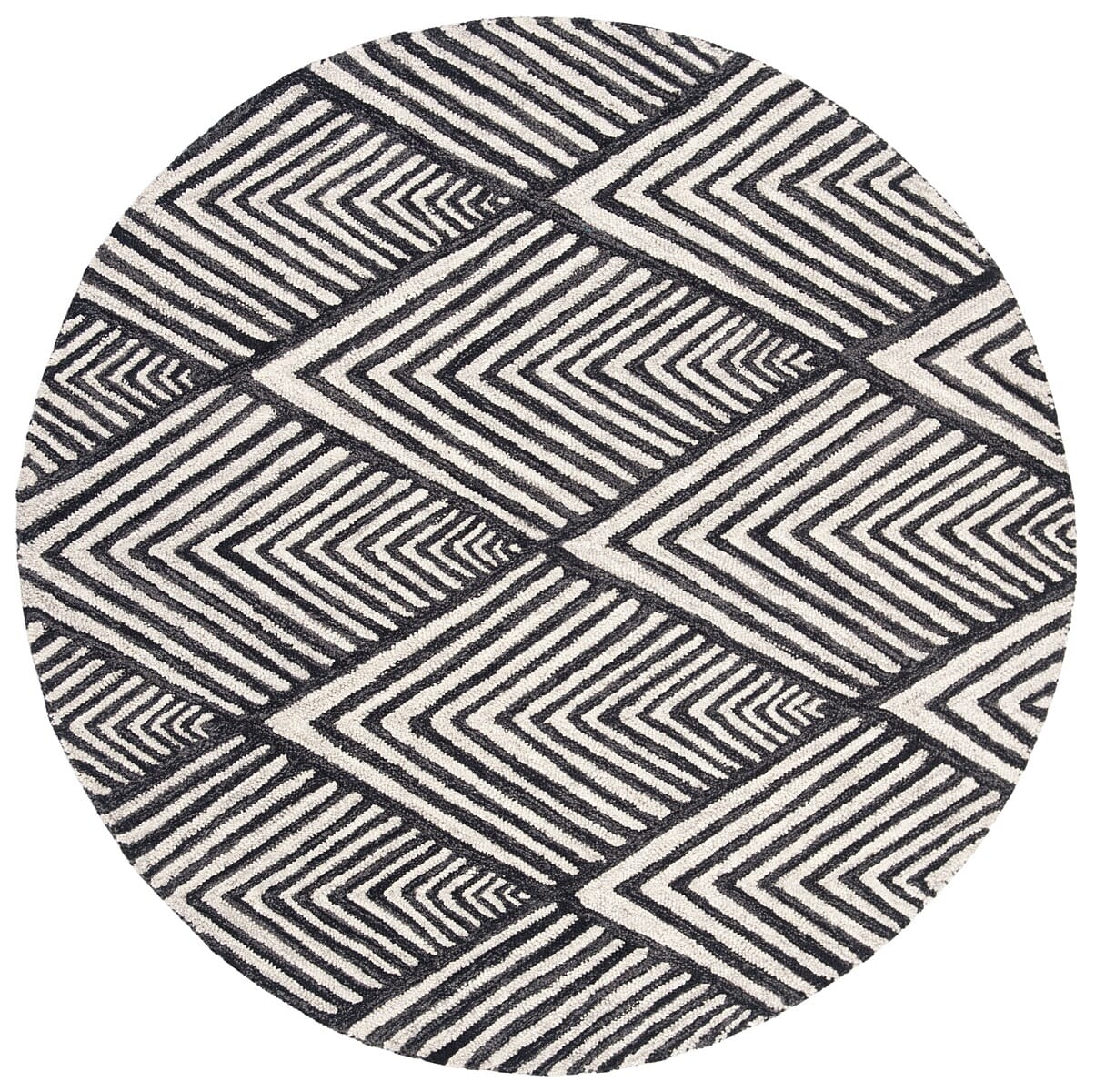 Safavieh Micro-Loop Mlp151H Charcoal / Ivory Geometric Area Rug