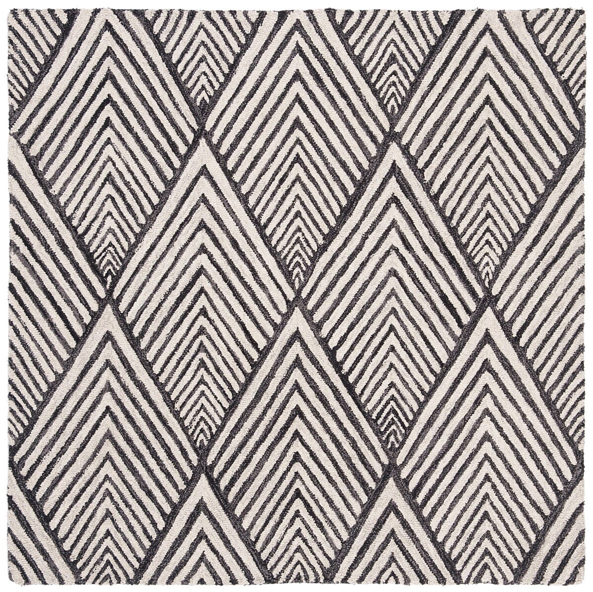 Safavieh Micro-Loop Mlp151H Charcoal / Ivory Geometric Area Rug