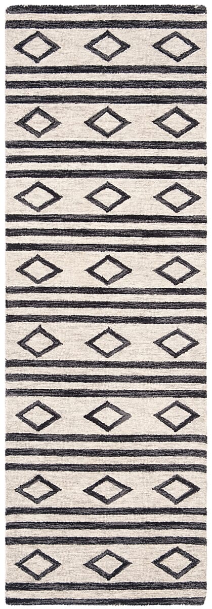 Safavieh Micro-Loop Mlp153A Ivory / Charcoal Moroccan Area Rug