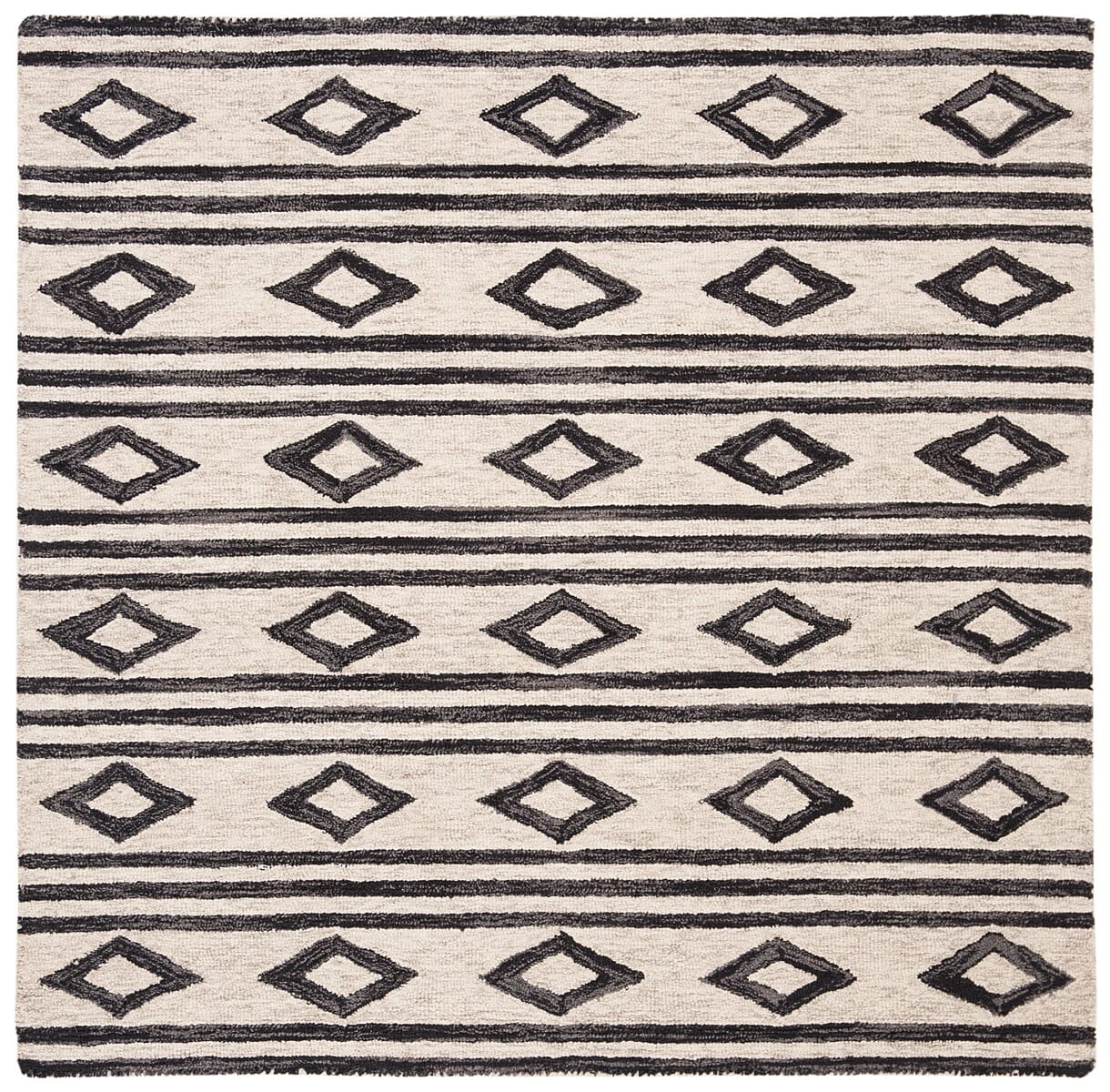 Safavieh Micro-Loop Mlp153A Ivory / Charcoal Moroccan Area Rug