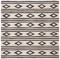 Safavieh Micro-Loop Mlp153A Ivory / Charcoal Moroccan Area Rug