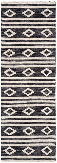 Safavieh Micro-Loop Mlp153H Charcoal / Ivory Moroccan Area Rug