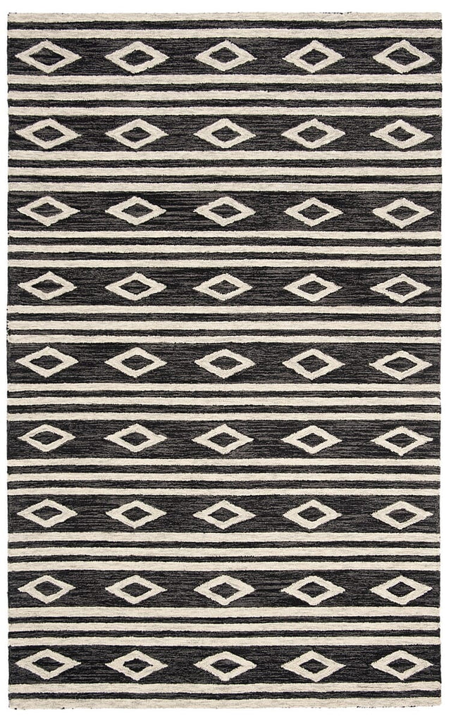 Safavieh Micro-Loop Mlp153H Charcoal / Ivory Moroccan Area Rug