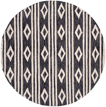 Safavieh Micro-Loop Mlp153H Charcoal / Ivory Moroccan Area Rug