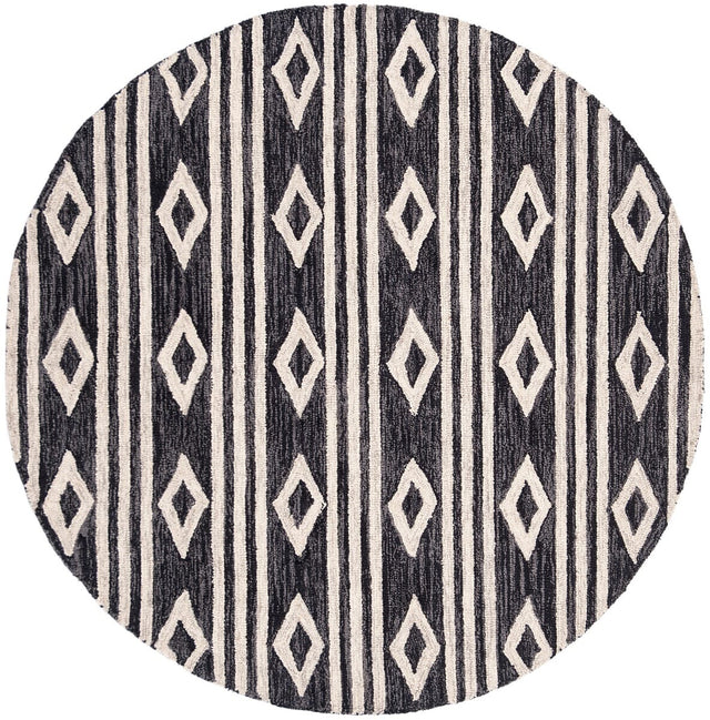 Safavieh Micro-Loop Mlp153H Charcoal / Ivory Moroccan Area Rug