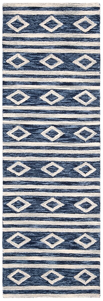 Safavieh Micro-Loop Mlp153N Navy / Ivory Moroccan Area Rug