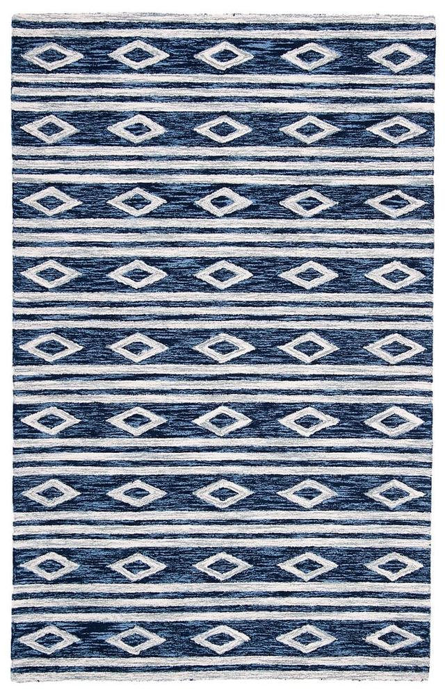 Safavieh Micro-Loop Mlp153N Navy / Ivory Moroccan Area Rug