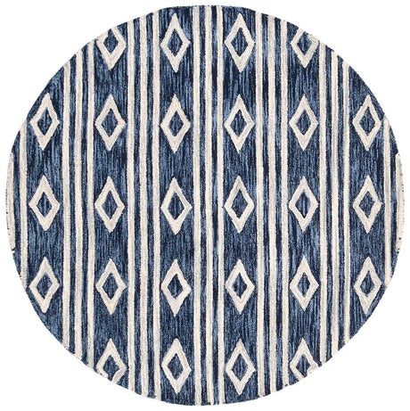 Safavieh Micro-Loop Mlp153N Navy / Ivory Moroccan Area Rug