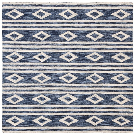 Safavieh Micro-Loop Mlp153N Navy / Ivory Moroccan Area Rug