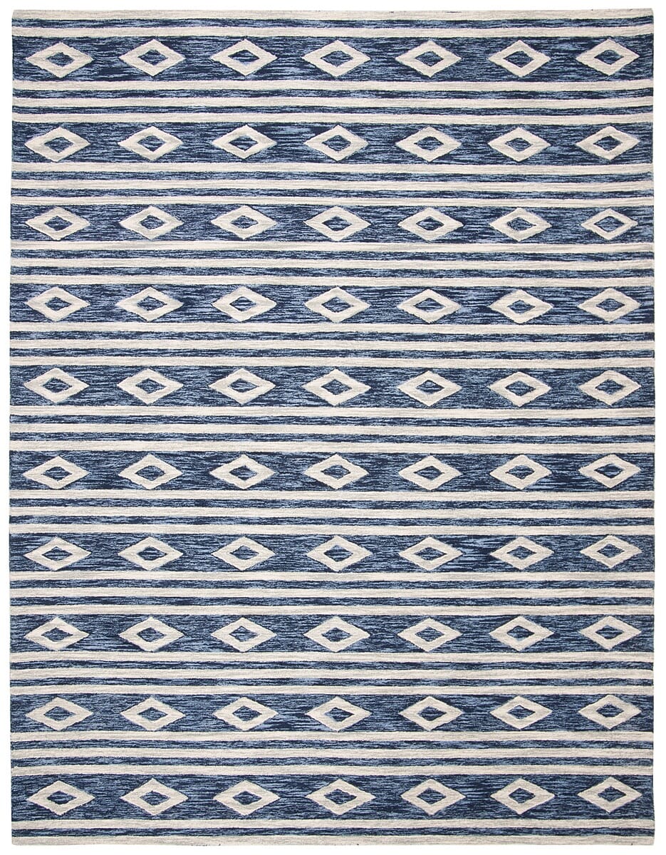 Safavieh Micro-Loop Mlp153N Navy / Ivory Moroccan Area Rug