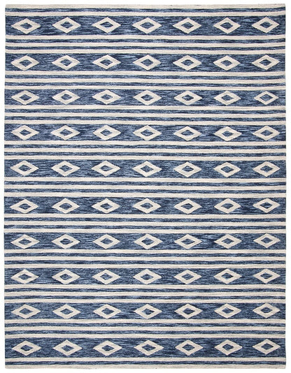 Safavieh Micro-Loop Mlp153N Navy / Ivory Moroccan Area Rug