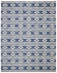 Safavieh Micro-Loop Mlp153N Navy / Ivory Moroccan Area Rug