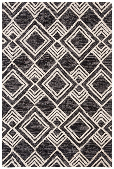 Safavieh Micro-Loop Mlp154H Charcoal / Ivory Geometric Area Rug