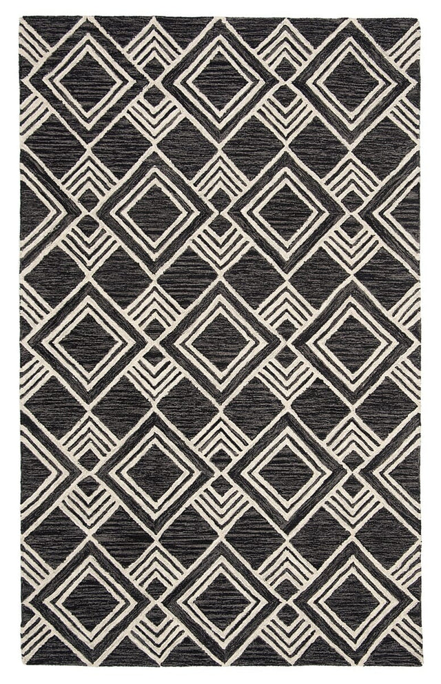 Safavieh Micro-Loop Mlp154H Charcoal / Ivory Geometric Area Rug