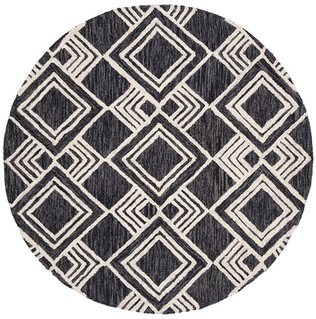 Safavieh Micro-Loop Mlp154H Charcoal / Ivory Geometric Area Rug