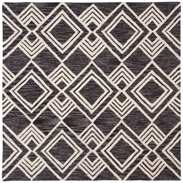 Safavieh Micro-Loop Mlp154H Charcoal / Ivory Geometric Area Rug