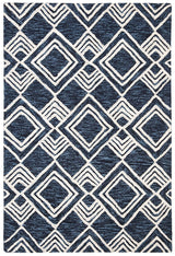 Safavieh Micro-Loop Mlp154N Navy / Ivory Rugs.