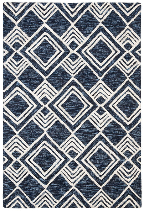 Safavieh Micro-Loop Mlp154N Navy / Ivory Geometric Area Rug