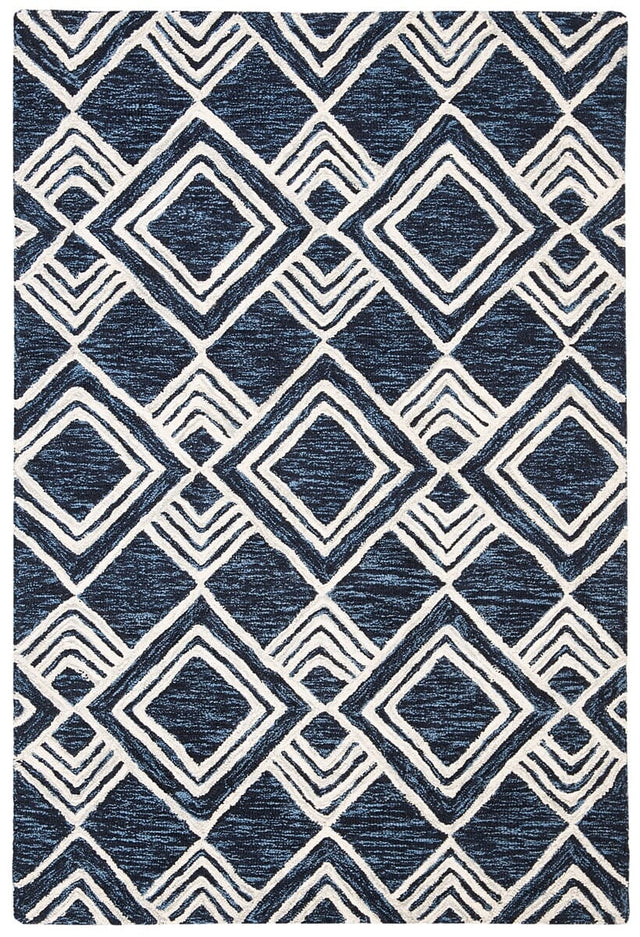 Safavieh Micro-Loop Mlp154N Navy / Ivory Geometric Area Rug