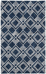 Safavieh Micro-Loop Mlp154N Navy / Ivory Rugs.