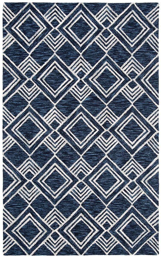 Safavieh Micro-Loop Mlp154N Navy / Ivory Geometric Area Rug