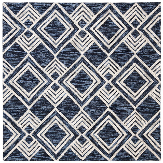 Safavieh Micro-Loop Mlp154N Navy / Ivory Geometric Area Rug