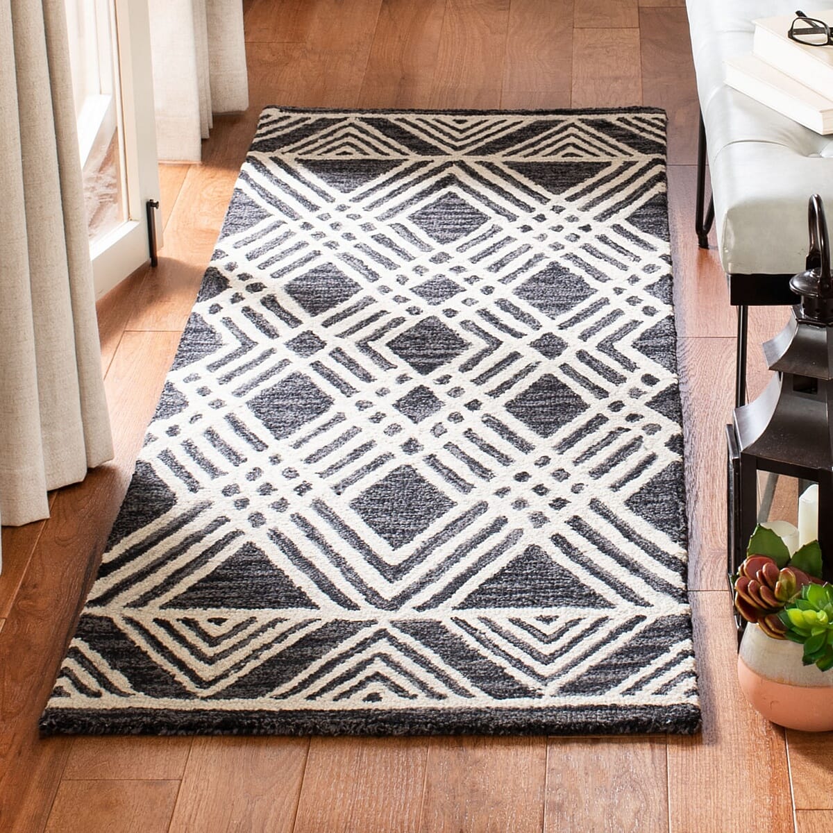 Safavieh Micro Loop Mlp155H Charcoal/Ivory Rug.